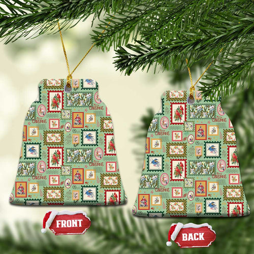 Aussie Birds Christmas La La Land Ceramic Ornament Green Vintage Stamp Edition - Aussie Hoodie