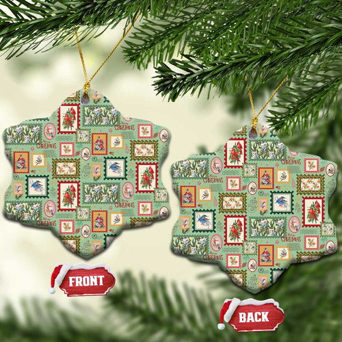 Aussie Birds Christmas La La Land Ceramic Ornament Green Vintage Stamp Edition - Aussie Hoodie