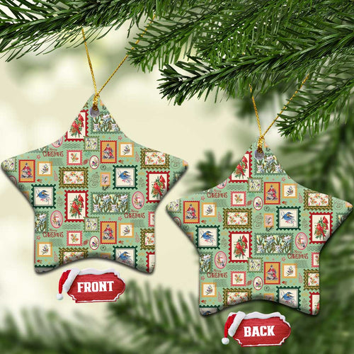 Aussie Birds Christmas La La Land Ceramic Ornament Green Vintage Stamp Edition - Aussie Hoodie