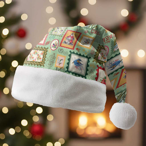 Aussie Birds Christmas La La Land Christmas Santa Hat Green Vintage Stamp Edition - Aussie Hoodie