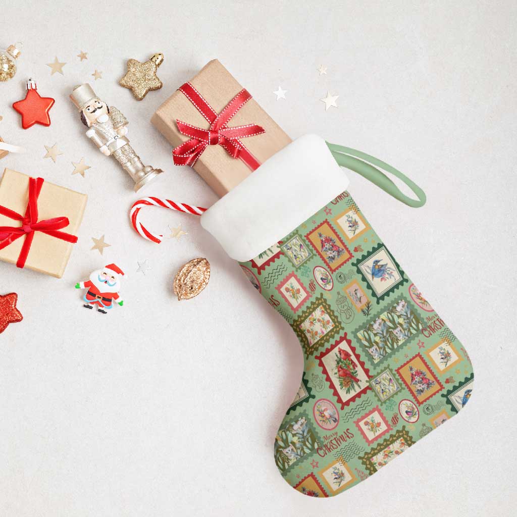 Aussie Birds Christmas La La Land Christmas Stocking Green Vintage Stamp Edition - Aussie Hoodie