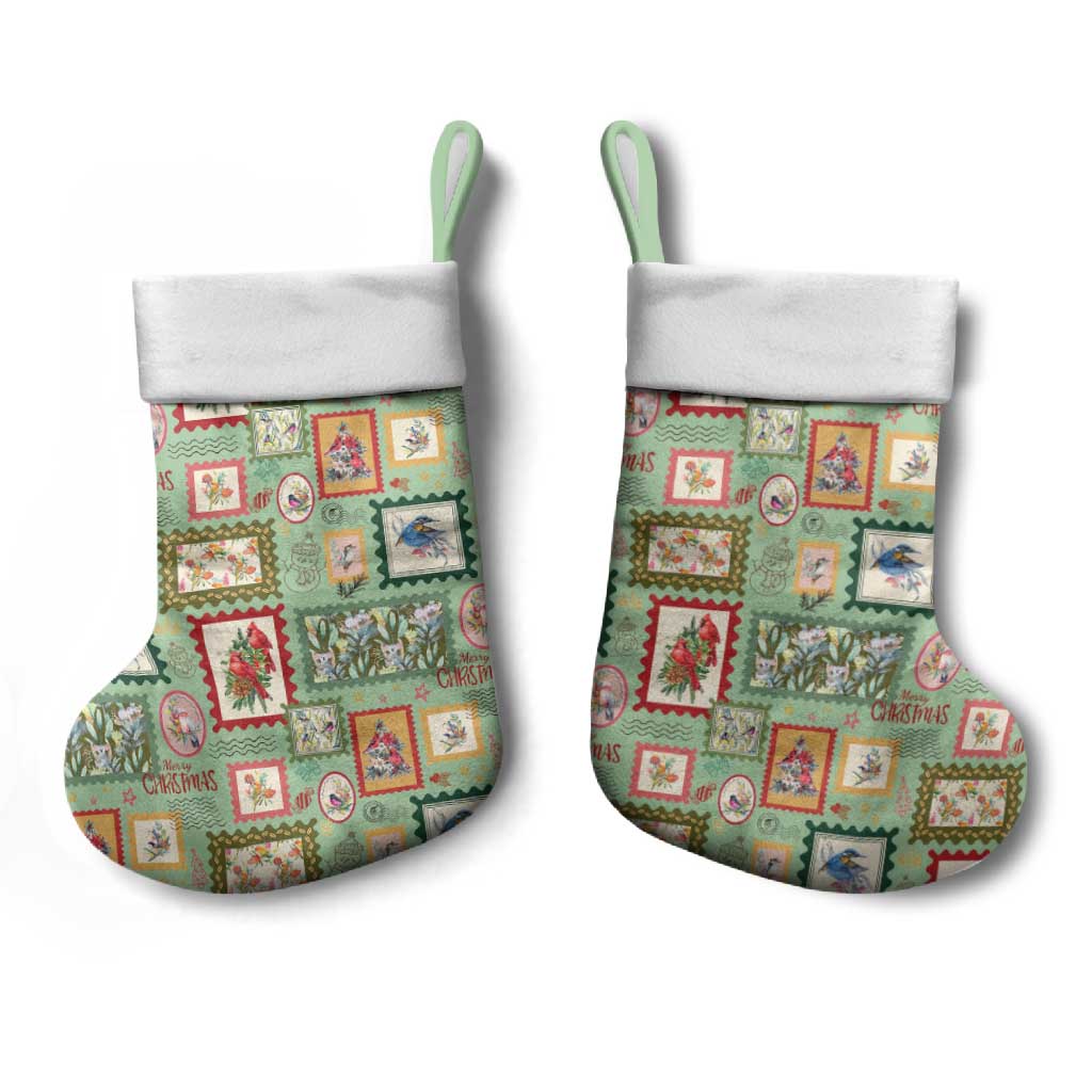 Aussie Birds Christmas La La Land Christmas Stocking Green Vintage Stamp Edition - Aussie Hoodie