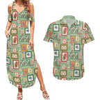 Aussie Birds Christmas La La Land Couples Matching Summer Maxi Dress and Hawaiian Shirt Green Vintage Stamp Edition - Aussie Hoodie