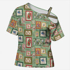Aussie Birds Christmas La La Land Cross Shoulder Shirt Green Vintage Stamp Edition - Aussie Hoodie