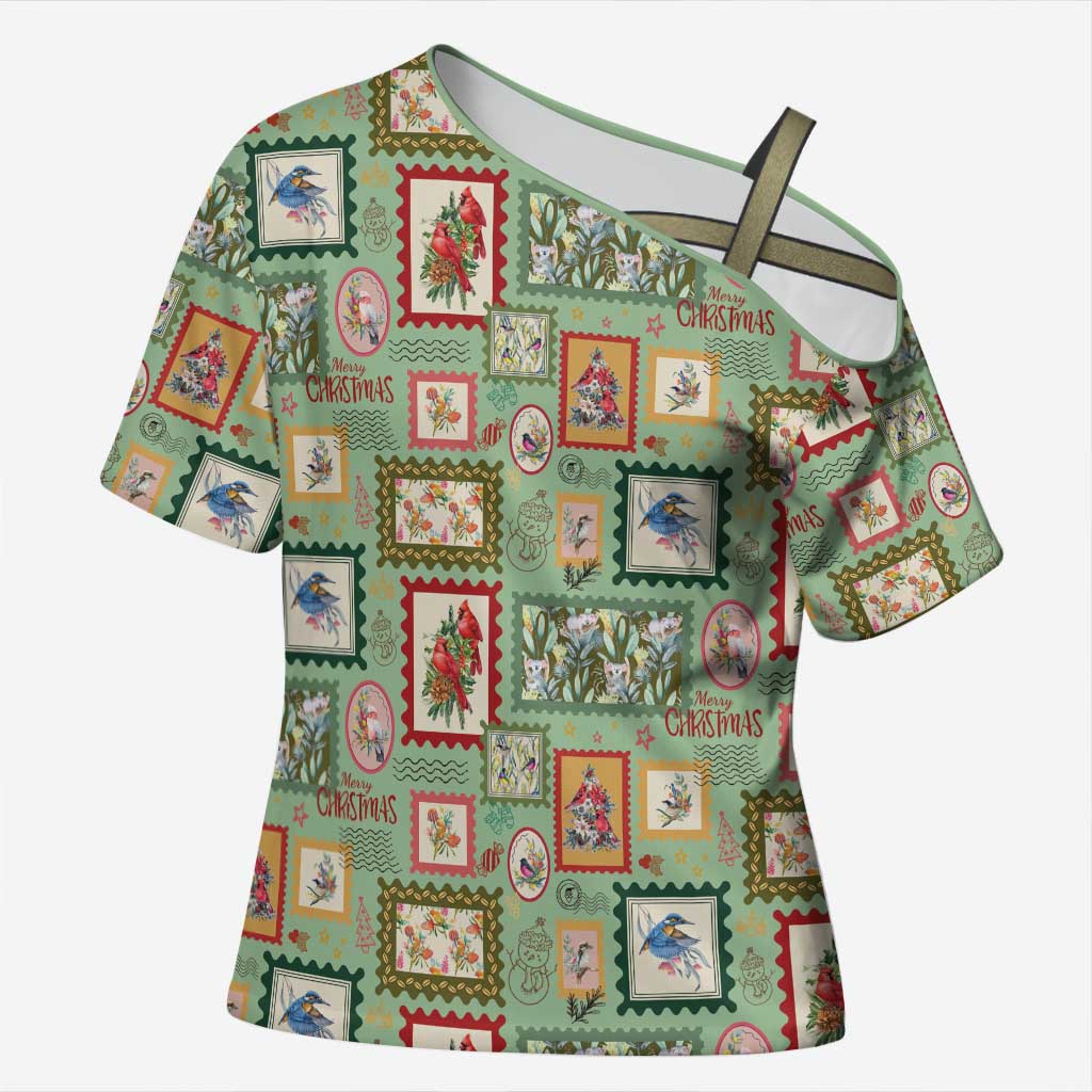 Aussie Birds Christmas La La Land Cross Shoulder Shirt Green Vintage Stamp Edition - Aussie Hoodie