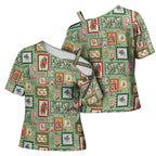 Aussie Birds Christmas La La Land Cross Shoulder Shirt Green Vintage Stamp Edition - Aussie Hoodie