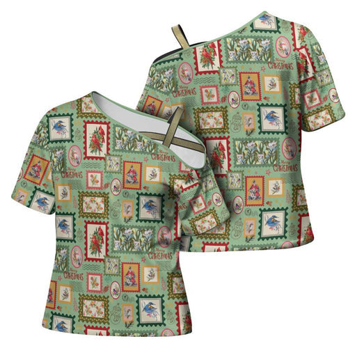 Aussie Birds Christmas La La Land Cross Shoulder Shirt Green Vintage Stamp Edition - Aussie Hoodie