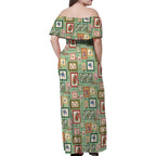 Aussie Birds Christmas La La Land Family Matching Off Shoulder Maxi Dress and Hawaiian Shirt Green Vintage Stamp Edition - Aussie Hoodie