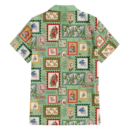 Aussie Birds Christmas La La Land Family Matching Puletasi and Hawaiian Shirt Green Vintage Stamp Edition - Aussie Hoodie
