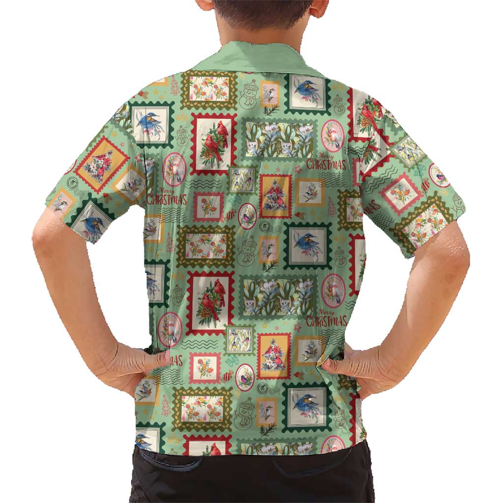Aussie Birds Christmas La La Land Family Matching Summer Maxi Dress and Hawaiian Shirt Green Vintage Stamp Edition - Aussie Hoodie