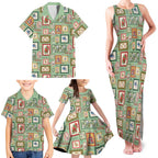 Aussie Birds Christmas La La Land Family Matching Tank Maxi Dress and Hawaiian Shirt Green Vintage Stamp Edition - Aussie Hoodie