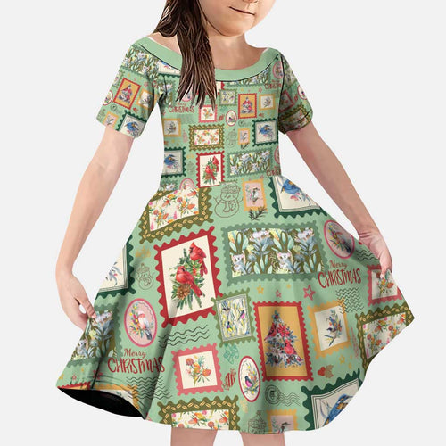 Aussie Birds Christmas La La Land Family Matching Tank Maxi Dress and Hawaiian Shirt Green Vintage Stamp Edition - Aussie Hoodie