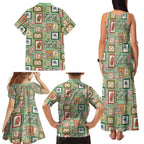 Aussie Birds Christmas La La Land Family Matching Tank Maxi Dress and Hawaiian Shirt Green Vintage Stamp Edition - Aussie Hoodie