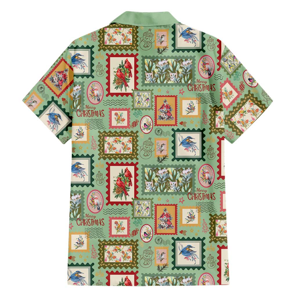 Aussie Birds Christmas La La Land Family Matching Tank Maxi Dress and Hawaiian Shirt Green Vintage Stamp Edition - Aussie Hoodie