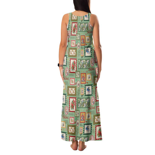 Aussie Birds Christmas La La Land Family Matching Tank Maxi Dress and Hawaiian Shirt Green Vintage Stamp Edition - Aussie Hoodie