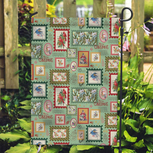 Aussie Birds Christmas La La Land Garden Flag Green Vintage Stamp Edition - Aussie Hoodie