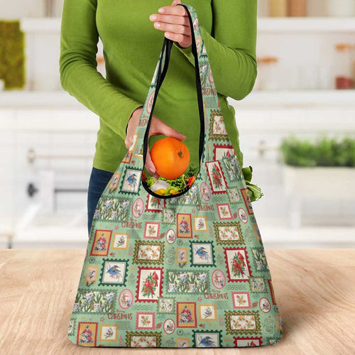 Aussie Birds Christmas La La Land Grocery Bag Green Vintage Stamp Edition - Aussie Hoodie
