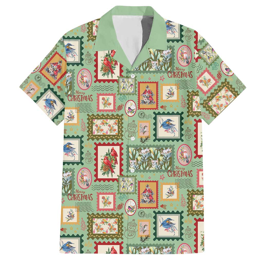 Aussie Birds Christmas La La Land Hawaiian Shirt Green Vintage Stamp Edition - Aussie Hoodie