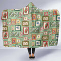 Aussie Birds Christmas La La Land Hooded Blanket Green Vintage Stamp Edition - Aussie Hoodie