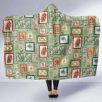 Aussie Birds Christmas La La Land Hooded Blanket Green Vintage Stamp Edition - Aussie Hoodie