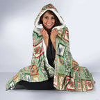 Aussie Birds Christmas La La Land Hooded Blanket Green Vintage Stamp Edition - Aussie Hoodie