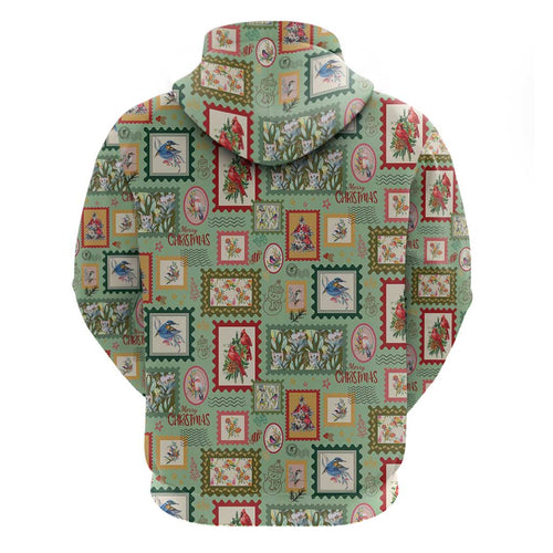 Aussie Birds Christmas La La Land Hoodie Green Vintage Stamp Edition - Aussie Hoodie