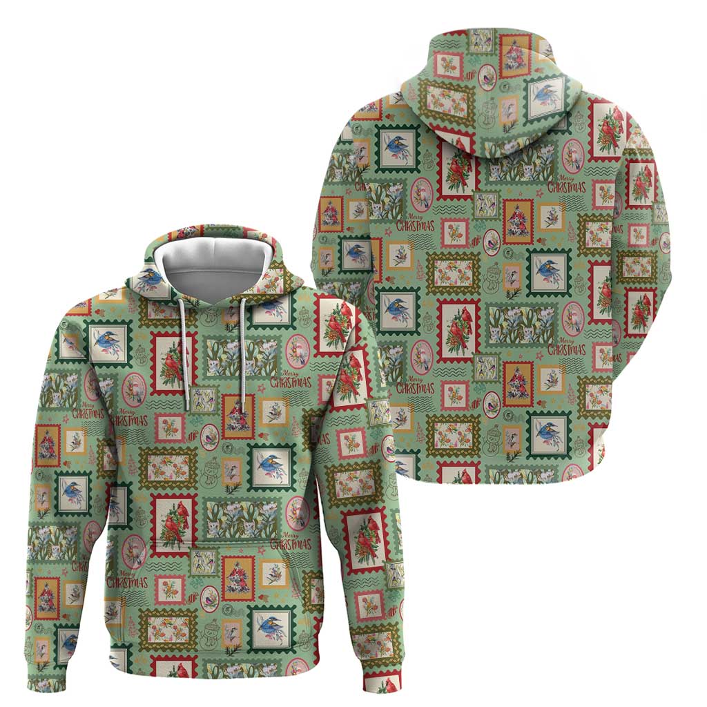 Aussie Birds Christmas La La Land Hoodie Green Vintage Stamp Edition - Aussie Hoodie