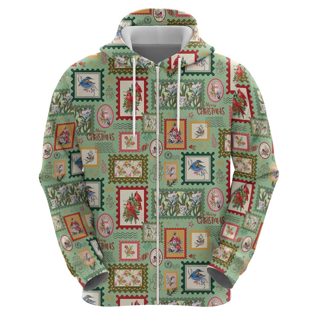 Aussie Birds Christmas La La Land Hoodie Green Vintage Stamp Edition - Aussie Hoodie