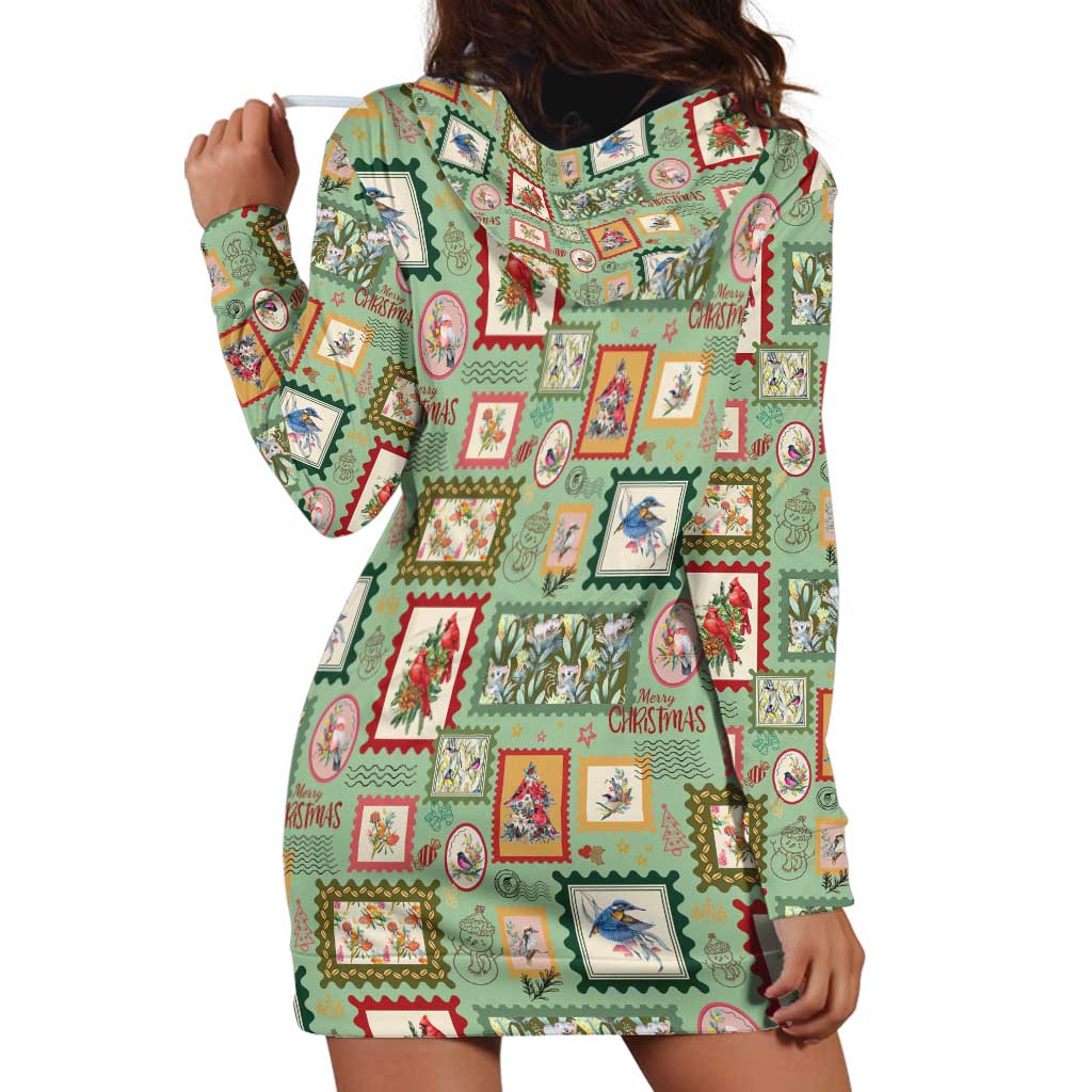 Aussie Birds Christmas La La Land Hoodie Dress Green Vintage Stamp Edition - Aussie Hoodie
