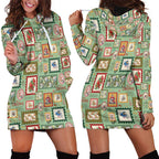Aussie Birds Christmas La La Land Hoodie Dress Green Vintage Stamp Edition - Aussie Hoodie