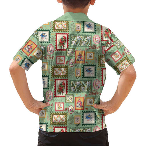 Aussie Birds Christmas La La Land Kid Hawaiian Shirt Green Vintage Stamp Edition - Aussie Hoodie