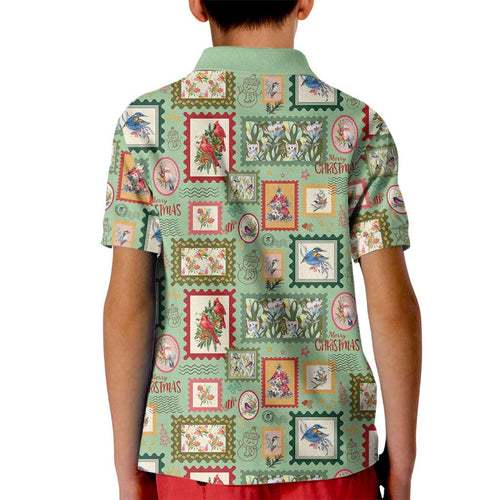 Aussie Birds Christmas La La Land Kid Polo Shirt Green Vintage Stamp Edition - Aussie Hoodie
