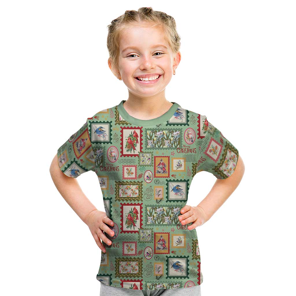 Aussie Birds Christmas La La Land Kid T Shirt Green Vintage Stamp Edition - Aussie Hoodie