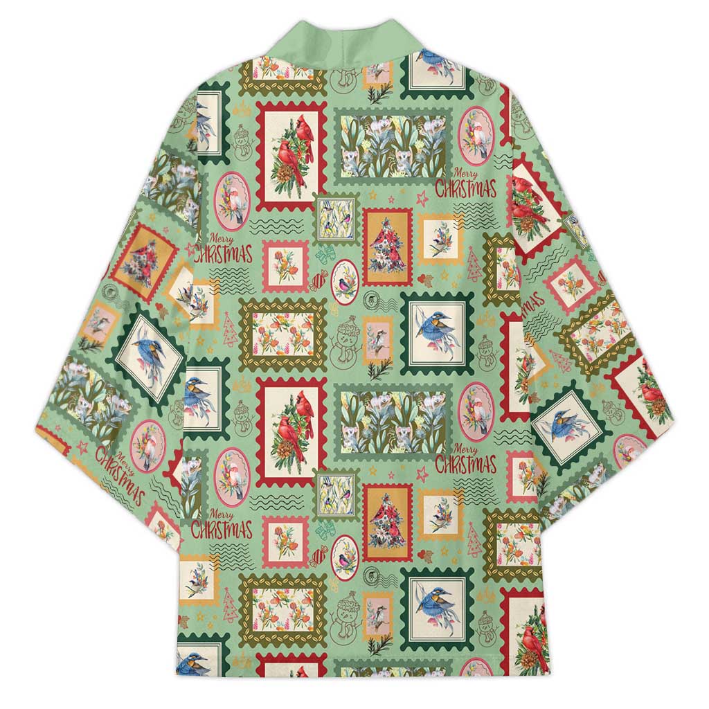 Aussie Birds Christmas La La Land Kimono Green Vintage Stamp Edition - Aussie Hoodie