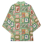 Aussie Birds Christmas La La Land Kimono Green Vintage Stamp Edition - Aussie Hoodie