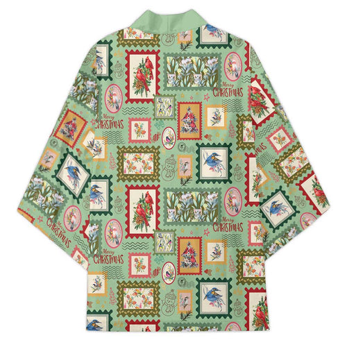Aussie Birds Christmas La La Land Kimono Green Vintage Stamp Edition - Aussie Hoodie