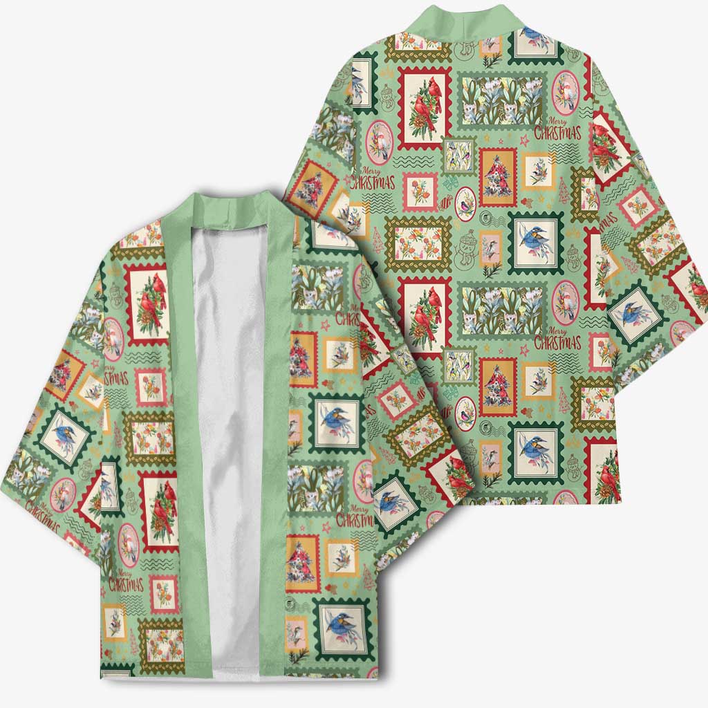 Aussie Birds Christmas La La Land Kimono Green Vintage Stamp Edition - Aussie Hoodie