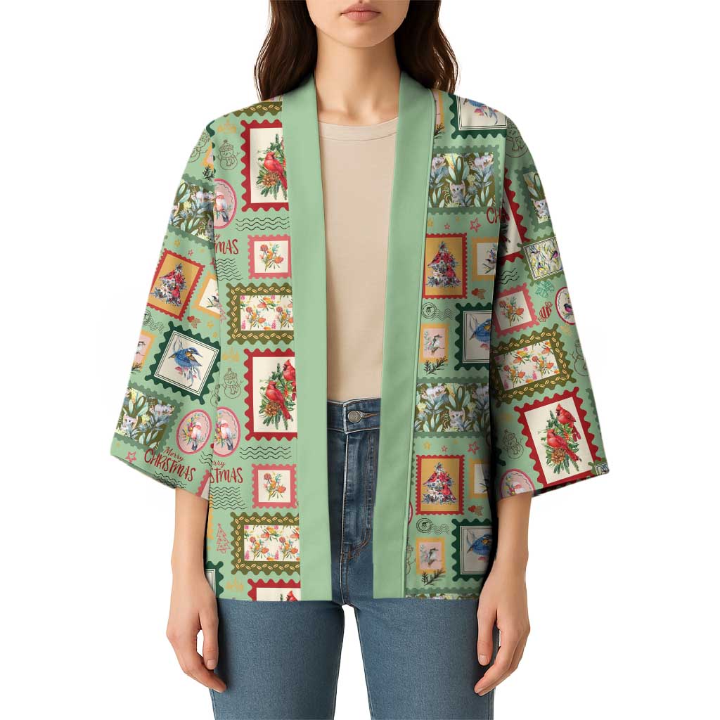 Aussie Birds Christmas La La Land Kimono Green Vintage Stamp Edition - Aussie Hoodie