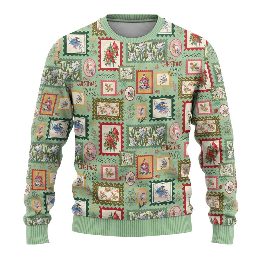 Aussie Birds Christmas La La Land Ugly Christmas Sweater Green Vintage Stamp Edition - Aussie Hoodie