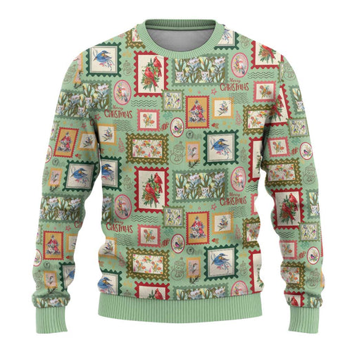 Aussie Birds Christmas La La Land Ugly Christmas Sweater Green Vintage Stamp Edition - Aussie Hoodie