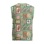 Aussie Birds Christmas La La Land Christmas Knitted V-Neck Vest Green Vintage Stamp Edition - Aussie Hoodie