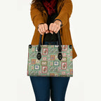 Aussie Birds Christmas La La Land Leather Bag Green Vintage Stamp Edition - Aussie Hoodie