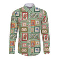 Aussie Birds Christmas La La Land Long Sleeve Button Shirt Green Vintage Stamp Edition - Aussie Hoodie