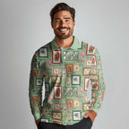 Aussie Birds Christmas La La Land Long Sleeve Polo Shirt Green Vintage Stamp Edition - Aussie Hoodie