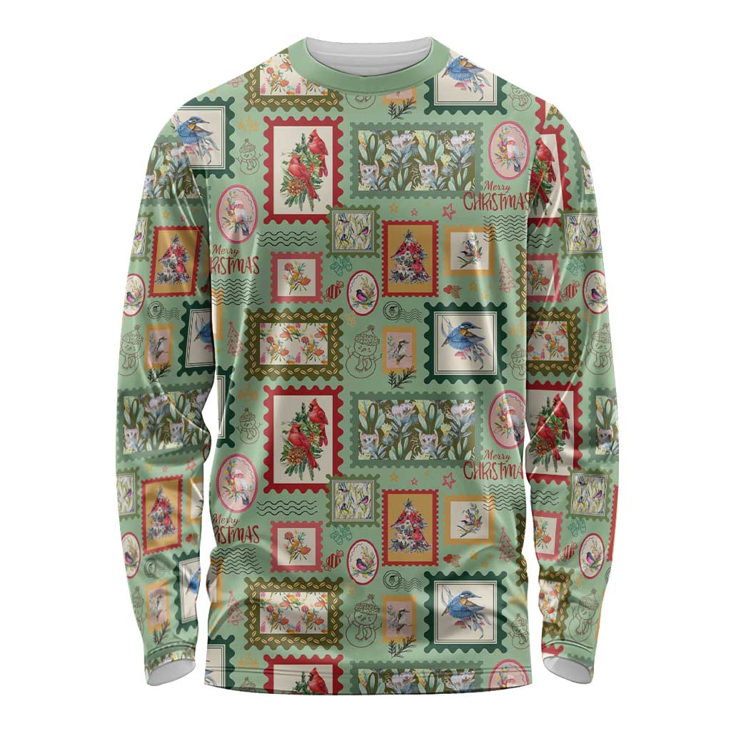 Aussie Birds Christmas La La Land Long Sleeve Shirt Green Vintage Stamp Edition - Aussie Hoodie