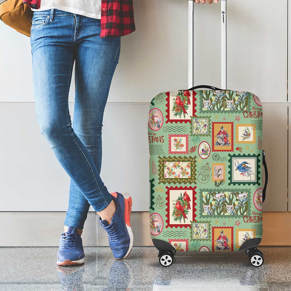 Aussie Birds Christmas La La Land Luggage Cover Green Vintage Stamp Edition - Aussie Hoodie
