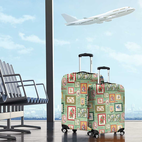 Aussie Birds Christmas La La Land Luggage Cover Green Vintage Stamp Edition - Aussie Hoodie