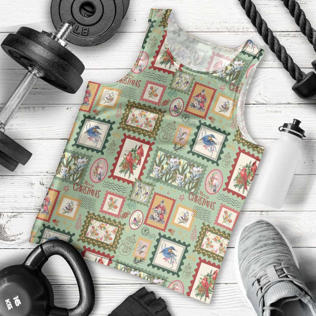 Aussie Birds Christmas La La Land Men Tank Top Green Vintage Stamp Edition - Aussie Hoodie