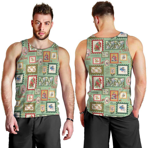 Aussie Birds Christmas La La Land Men Tank Top Green Vintage Stamp Edition - Aussie Hoodie