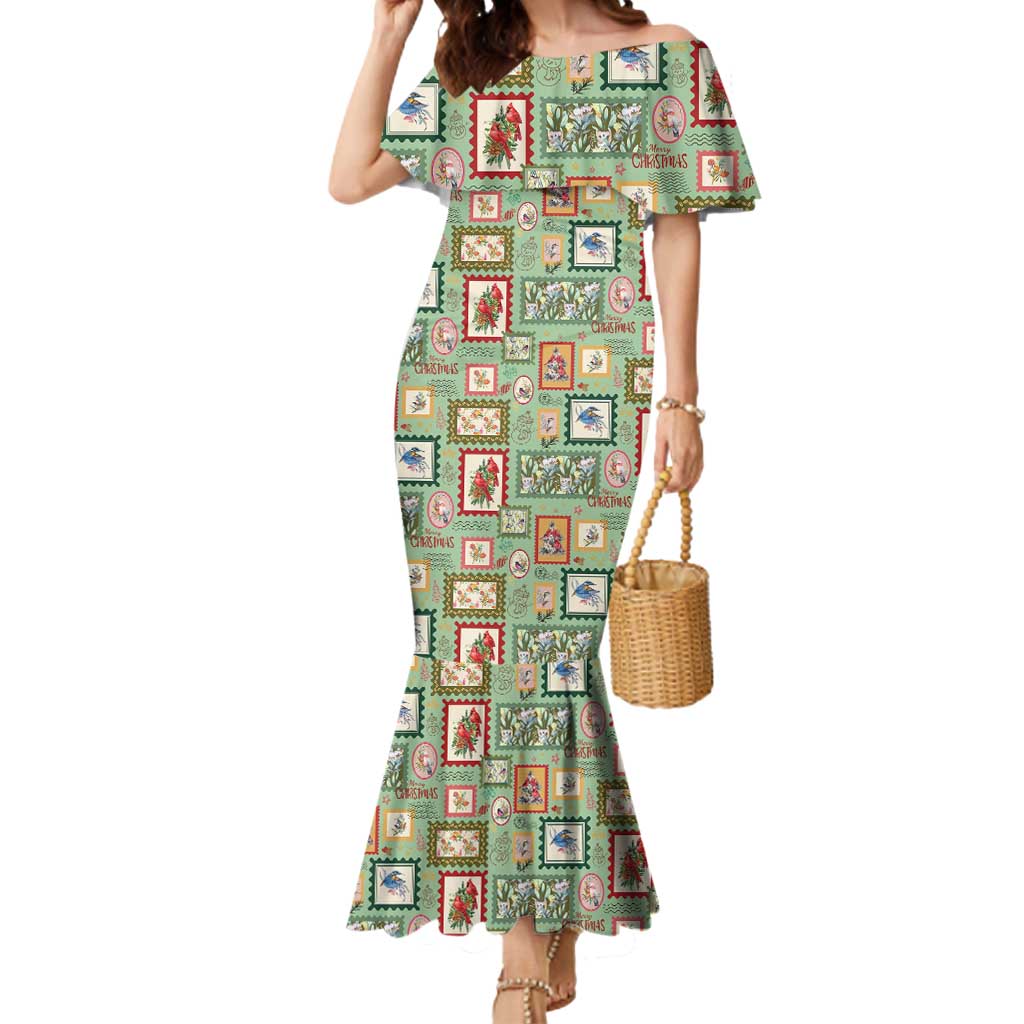 Aussie Birds Christmas La La Land Mermaid Dress Green Vintage Stamp Edition - Aussie Hoodie